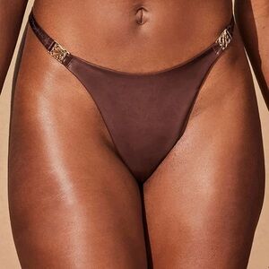 Honey Birdette Emily thong in Deep mahogany